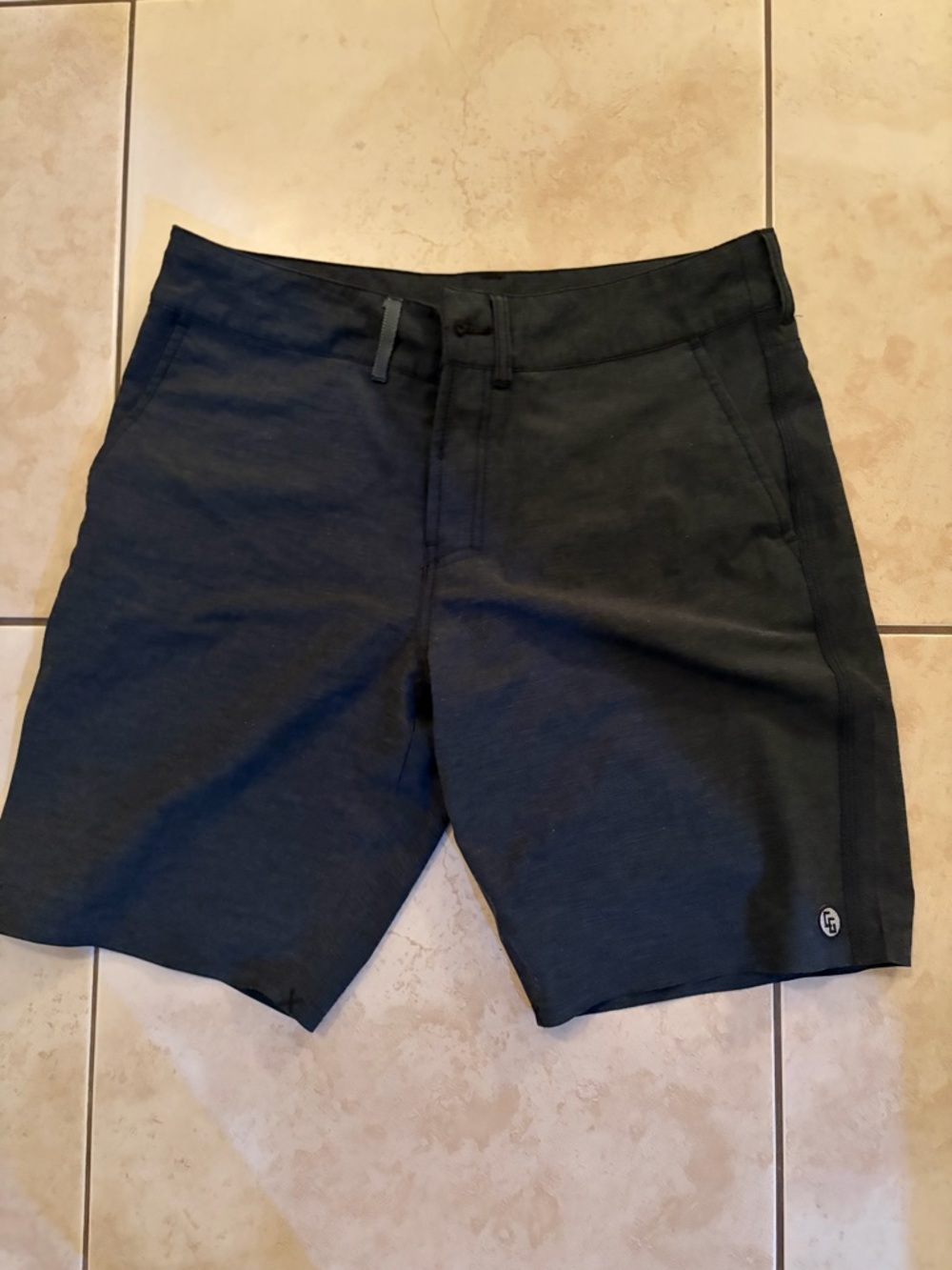 Habitat Men's Flat Front Shorts in Black